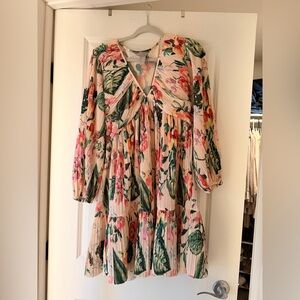 H&M Floral Mini Dress - Pink and Green
